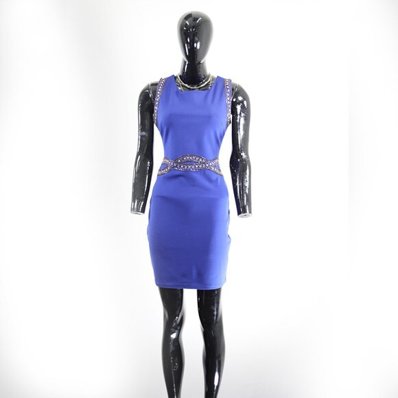 💃 Sparkly Royal Blue Sequin Mini - Party Perfect Bodycon 💎 - Picture 1 of 6